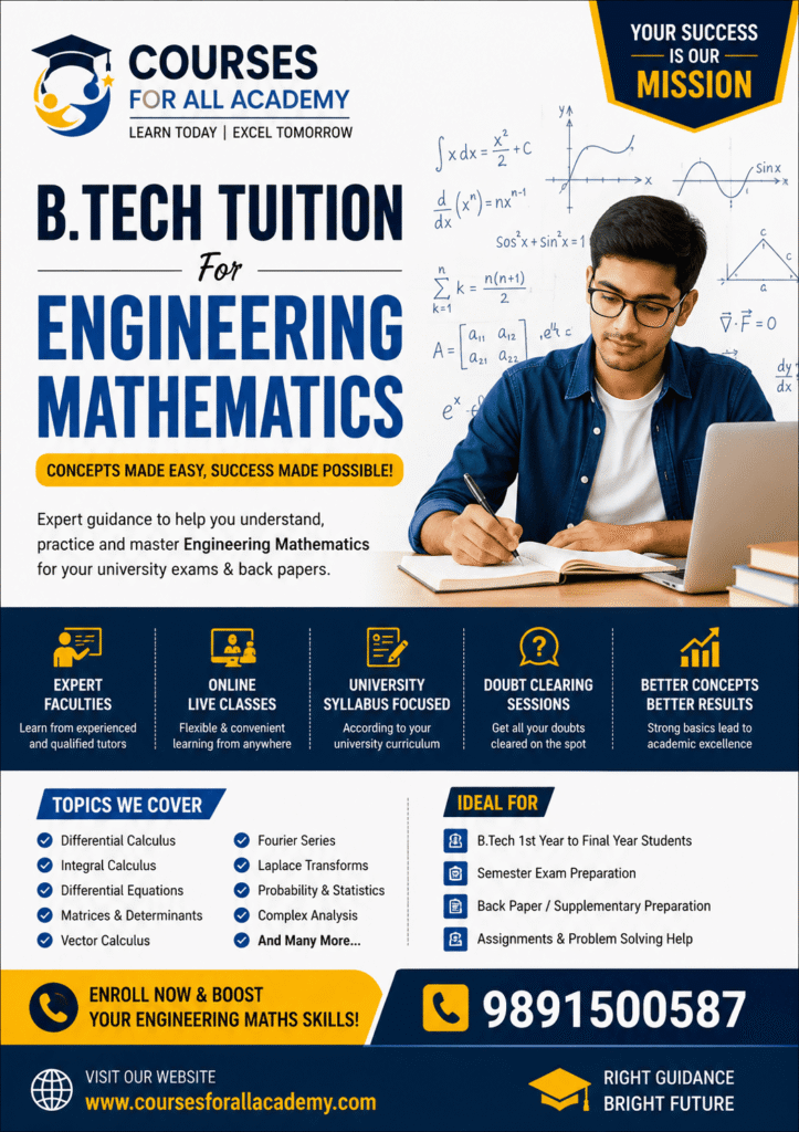 B.Tech Tuition for Engineering Mathematics